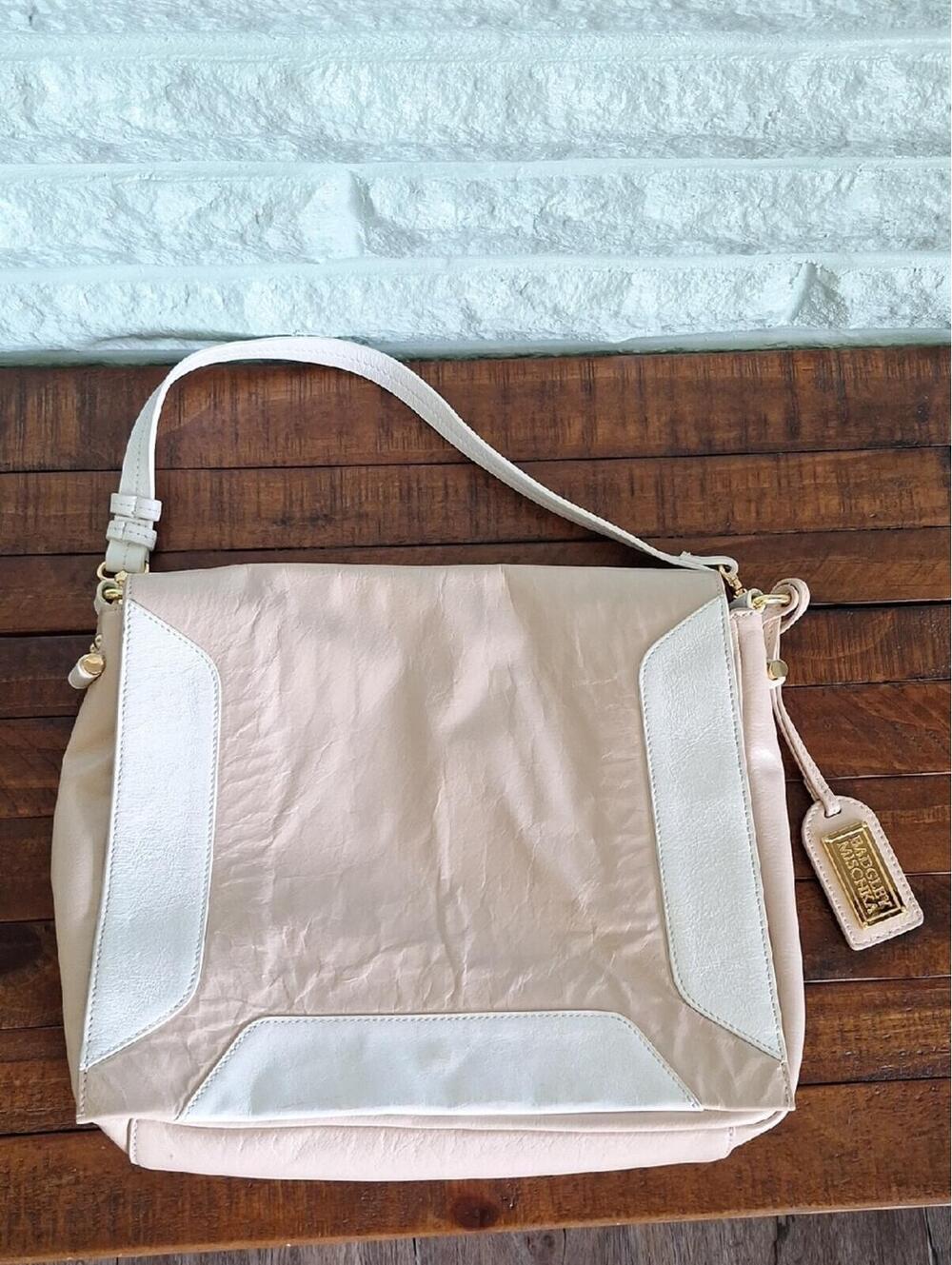 Badgley Mischka Cream And White Shoulder Purse